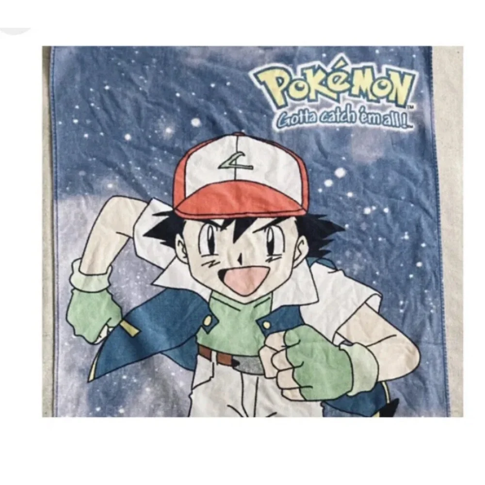 Vintage Pokémon Bath Beach Towel Pikachu Ash Video Gamer Gotta Catch 54”x 28”